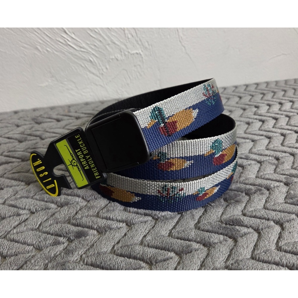 *NEW Bison Designs Belt Mens Size Large Duck Pond Airport Friendly Buckle T Lock